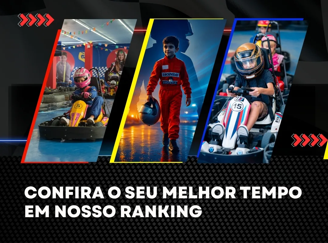 Ranking de melhores tempos da pista de kart infantil eKarts em Belo Horizonte